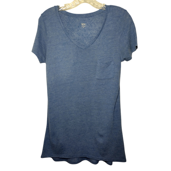 Mossimo Womens Pullover Cap Sleeve V-neck Tee Shirt Blue Size Small - Picture 13 of 16